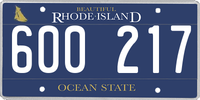 RI license plate 600217