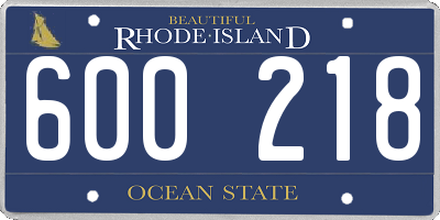 RI license plate 600218