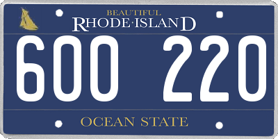RI license plate 600220