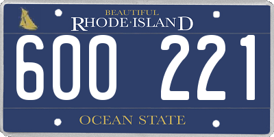 RI license plate 600221