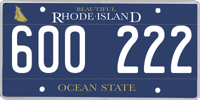 RI license plate 600222