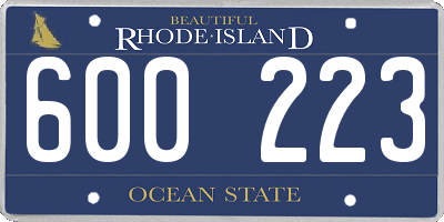 RI license plate 600223