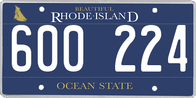 RI license plate 600224