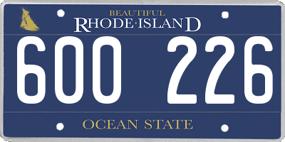 RI license plate 600226
