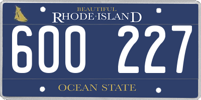 RI license plate 600227