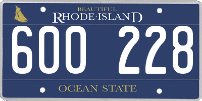RI license plate 600228