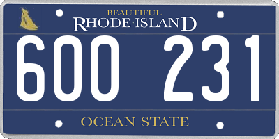 RI license plate 600231