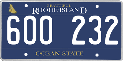 RI license plate 600232