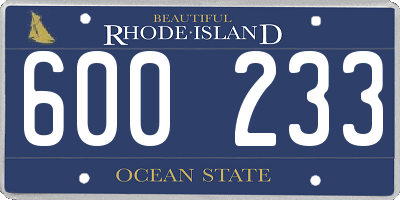 RI license plate 600233