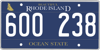 RI license plate 600238