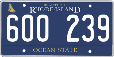 RI license plate 600239