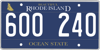 RI license plate 600240