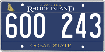 RI license plate 600243