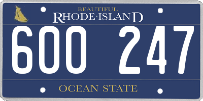 RI license plate 600247