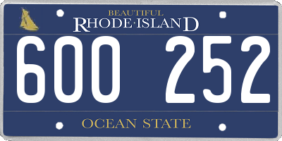 RI license plate 600252