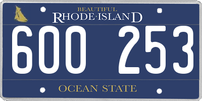 RI license plate 600253