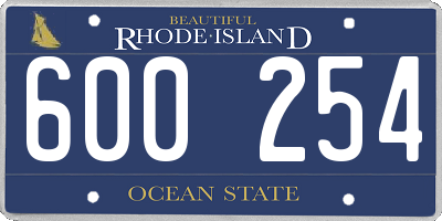 RI license plate 600254