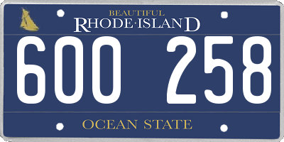 RI license plate 600258