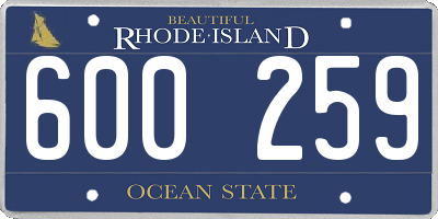 RI license plate 600259