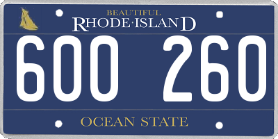 RI license plate 600260