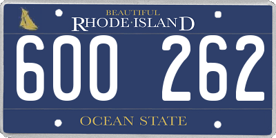 RI license plate 600262