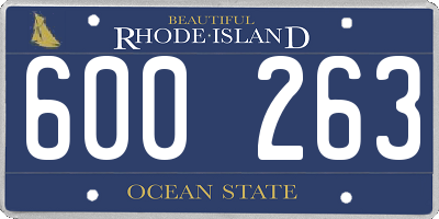 RI license plate 600263