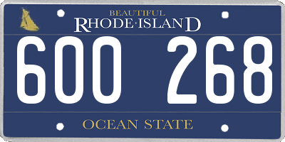 RI license plate 600268