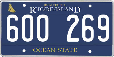 RI license plate 600269