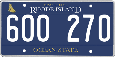 RI license plate 600270