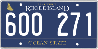 RI license plate 600271