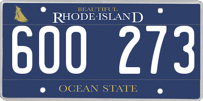 RI license plate 600273