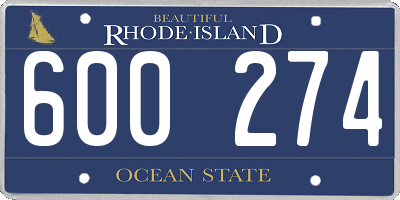 RI license plate 600274