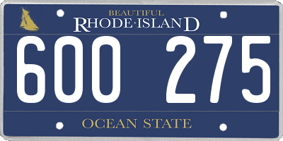 RI license plate 600275