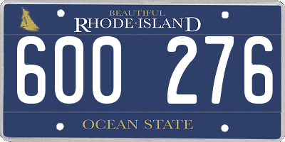 RI license plate 600276