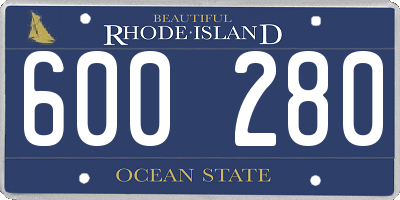 RI license plate 600280