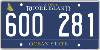 RI license plate 600281