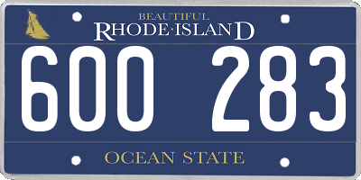 RI license plate 600283