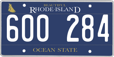 RI license plate 600284