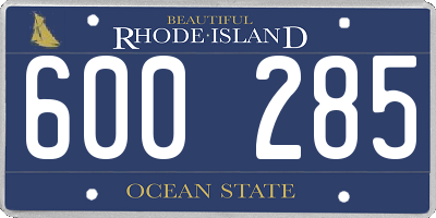 RI license plate 600285