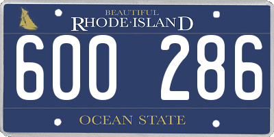 RI license plate 600286