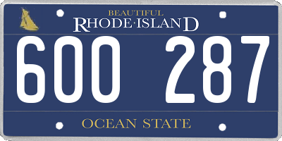 RI license plate 600287