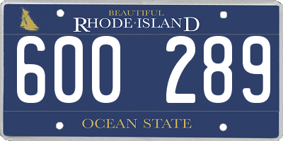 RI license plate 600289