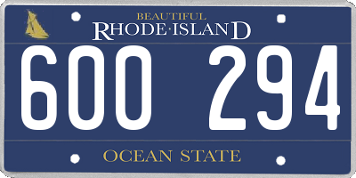 RI license plate 600294