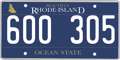 RI license plate 600305