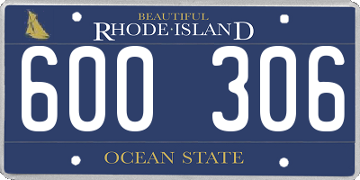 RI license plate 600306