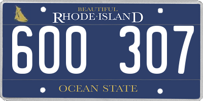 RI license plate 600307