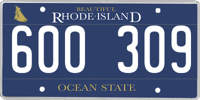 RI license plate 600309