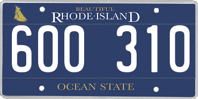RI license plate 600310