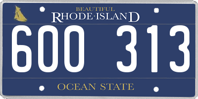 RI license plate 600313