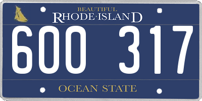 RI license plate 600317